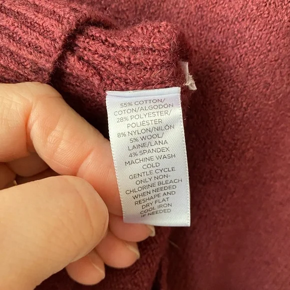 Loft dark raspberry boucle tunic length sweater XL - Picture 3 of 5